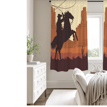 Load image into Gallery viewer, Desert Cowboy Curtains 52&quot;x63&quot; (2-Piece) Made in America

