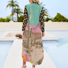 Load image into Gallery viewer, Baha Ranch Retro Pop Western Leopard Desert Shirt Dress Duster
