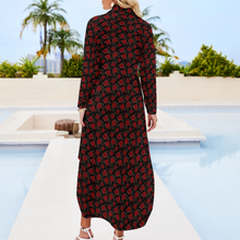 Load image into Gallery viewer, Baha Ranch Colores de Mexico Romantic Roses Button-Up Long Sleeve Shirt Dress
