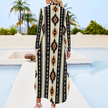Load image into Gallery viewer, Baha Ranch Colores de Mexico Southwestern Aztec Button-Up Long Sleeve Shirt Dress
