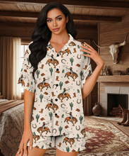 Load image into Gallery viewer, Baha Ranch Hang on Cowboy Women's Pajama Set Made in America
