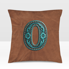 Load image into Gallery viewer, Baha Ranch Velvety Soft Western Tooled Initial Personalized Pillow Cover Made in America
