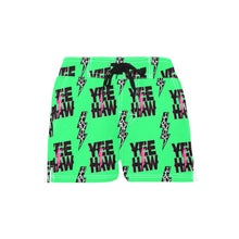 Load image into Gallery viewer, Women's Neon Yeehaw Beach Board Shorts
