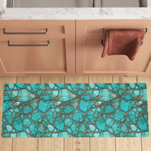 Load image into Gallery viewer, Turquoise Long Kitchen Mat 48"x17" Made in America
