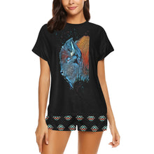 Load image into Gallery viewer, Native Buffalo Women&#39;s Western Top and Short Pajama Set
