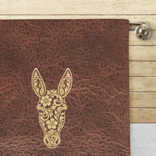 Load image into Gallery viewer, Baha Ranch Tooled Donkey Set of 4 Kitchen Dish Towels Made in America
