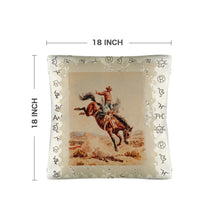 Load image into Gallery viewer, Baha Ranch Vintage Rodeo Stamp Throw Pillow Made in America
