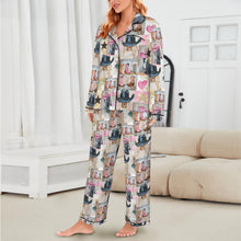 Load image into Gallery viewer, Danilo Painted Cowgirl Western Satin Long Pajama Set
