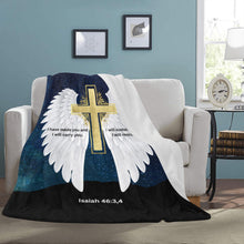 Load image into Gallery viewer, I Will Rescue You Angel Wings Throw Blanket 60" x 80" Made in America
