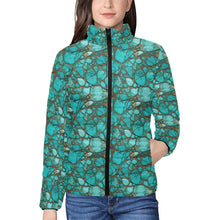 Load image into Gallery viewer, All Turquoise Women&#39;s Puffy Bomber Jacket
