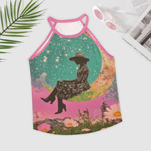Load image into Gallery viewer, Baha Ranch Cowgirl on the Moon Retro Pop Western Tank Top
