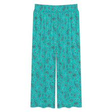 Load image into Gallery viewer, Baha Ranch Turquoise Paisley Bandana Wide Leg Pants
