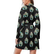Load image into Gallery viewer, Turquoise Naja Women's Long Sleeve Belted Satin Feel Dressing Lounge Robe
