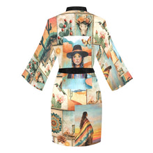 Load image into Gallery viewer, Colores de Mexico Pictures of the Southwest Satin Kimono Sleeve Robe
