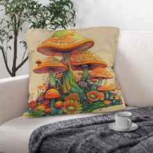 Load image into Gallery viewer, Retro Mushrooms Pillow Case Made in America
