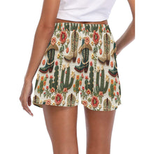 Load image into Gallery viewer, Women&#39;s Cream Cactus Boots Beach Board Shorts
