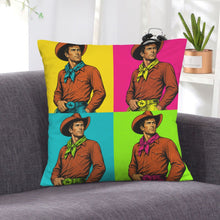 Load image into Gallery viewer, Baha Ranch The Last Roundup Bronc Rider Collage Throw Pillow Cover Made in America
