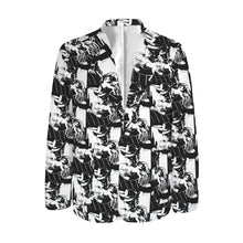 Load image into Gallery viewer, Black White Cowboy Mens Western Blazer
