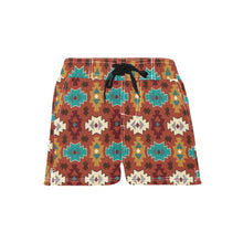 Load image into Gallery viewer, Women&#39;s Brown Aztec Beach Board Shorts
