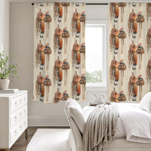 Load image into Gallery viewer, Saddle Print Window Curtain Drapes 52"x63" Made in America
