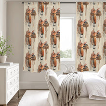Load image into Gallery viewer, Saddle Print Window Curtain Drapes 52&quot;x63&quot; Made in America
