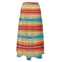 Load image into Gallery viewer, Colores De Mexico Southwest Serape Tiered Prairie Maxi Skirt
