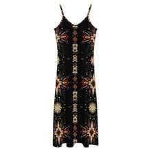 Load image into Gallery viewer, Black and Tan Southwestern Aztec Western Maxi Dress
