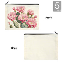 Load image into Gallery viewer, Cactus Flower Cosmetic Bag Pack of 5 Made in America
