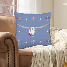 Load image into Gallery viewer, Baha Ranch Velvety Soft Southwest Longhorn Zia Pillow Cover Made in America

