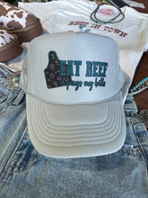Load image into Gallery viewer, Eat Beef It Pays My Bills Trucker Hat
