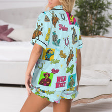 Load image into Gallery viewer, Baha Ranch The Last Roundup Western Rodeo Satin Pajama Set
