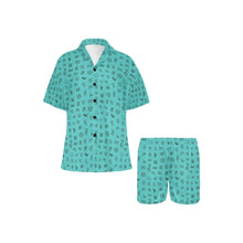 Load image into Gallery viewer, Mini Turquoise Cattle Brands Women&#39;s Western pajama Set
