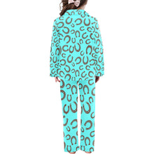 Load image into Gallery viewer, Turquoise Horseshoe Girl&#39;s Western Pajama Set
