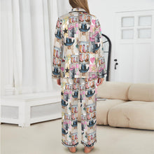 Load image into Gallery viewer, Danilo Painted Cowgirl Western Satin Long Pajama Set
