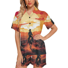 Load image into Gallery viewer, Cowboy Desert Sunset Women&#39;s Western Pajama Set
