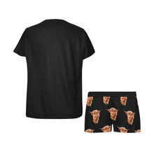 Load image into Gallery viewer, Highland Cow Women's Western Top and Short Pajama Set
