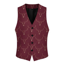 Load image into Gallery viewer, Baha Ranch Burgandy Longhorn Men's Western Vest
