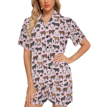 Load image into Gallery viewer, Pink Cattle Ranch Women&#39;s Western Pajama Set

