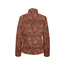 Load image into Gallery viewer, Tooled Leather Print Puffy Bomber Jacket
