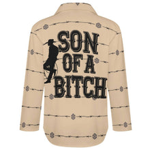 Load image into Gallery viewer, Baha Ranch Son of A Bitch Barbwire Button Up Blouse

