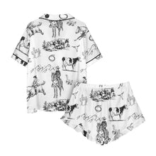 Load image into Gallery viewer, Ranch Life Western Cowgirl Satin Ruffle Pajama Set
