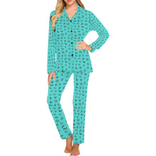 Load image into Gallery viewer, Turquoise Cattle Brands Women's Western Pajama Set
