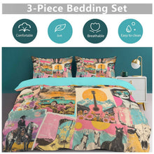 Load image into Gallery viewer, Baha Ranch Retro Pop Western 3-Piece Bedding Set (1 Duvet Cover + 2 Pillow Shams) – 102"×90"
