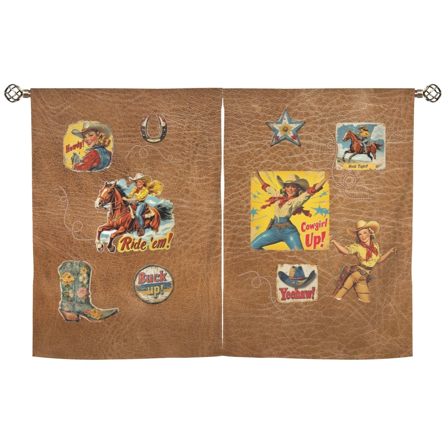 Vintage Cowgirl Window Curtains 28