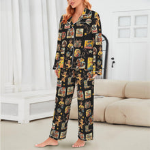 Load image into Gallery viewer, Vintage Cowgirl Collage Western Satin Pajamas
