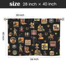Load image into Gallery viewer, Vintage Cowboy Collage Western Curtains 28" x 40" Made in America
