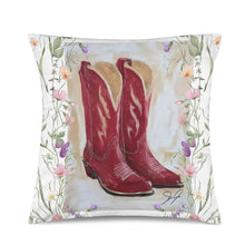 Load image into Gallery viewer, Baha Ranch Red Boots Velvety Soft Throw Pillow Case Made in America
