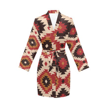 Load image into Gallery viewer, Santa Fe Aztec Women&#39;s Belted Satin Feel Dressing Lounge Robe
