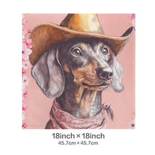 Load image into Gallery viewer, Baha Ranch Cowgirl Dachsund  Velvety Soft Throw Pillow Case Made in America
