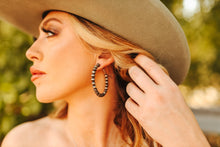 Load image into Gallery viewer, Faux Silver Pearl Hoops
